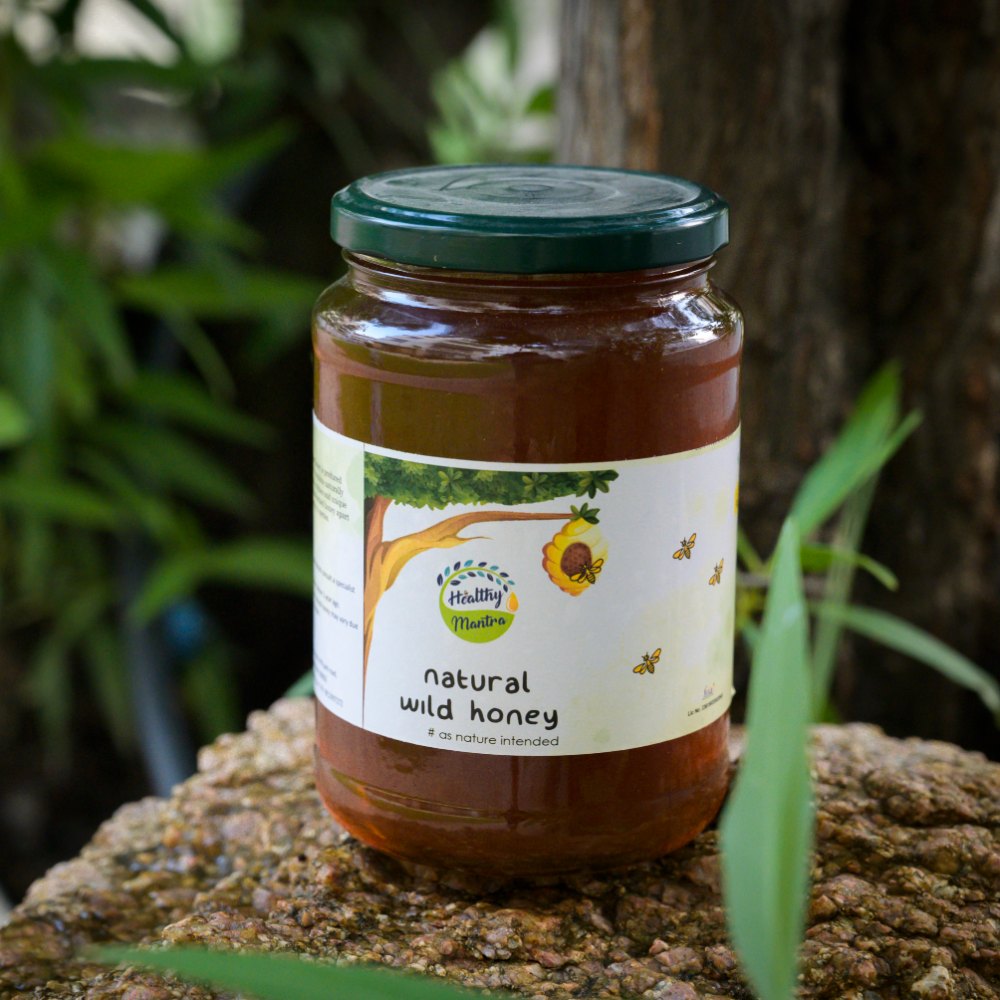 Jar of natural wild forest honey